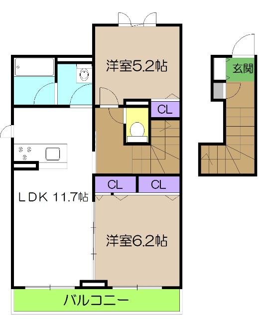 シャーメゾン鏡川（201） 間取り図画像