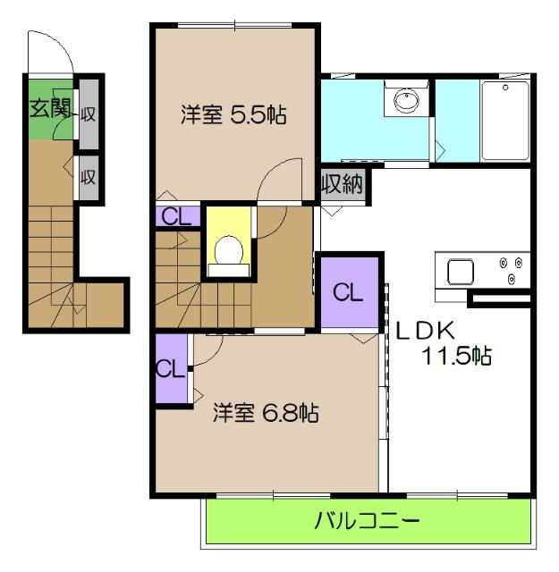 シャーメゾンラディア（203） 間取り図画像