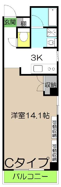 金子橋マンション（408） 間取り図画像