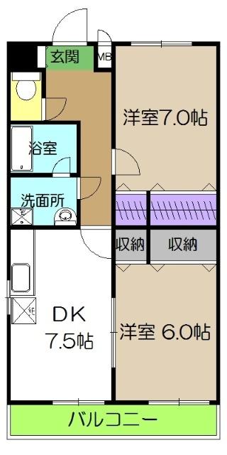 高そねマンション（205） 間取り図画像
