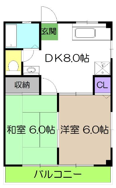 サンサンハイツⅡ（101） 間取り図画像