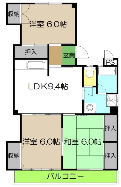 パークサイド葛島（1Ｃ） 間取り図画像