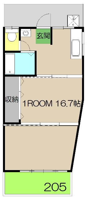 高の森コーポ（205） 間取り図画像