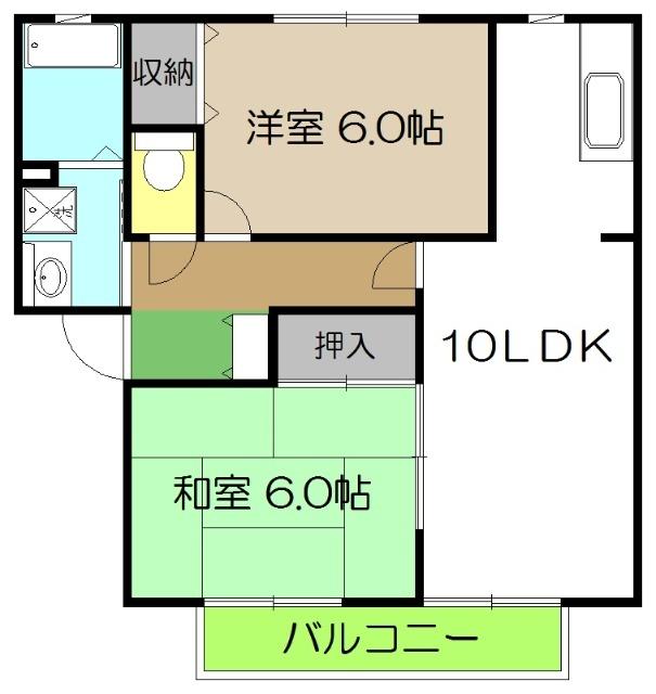 メゾンドール宮地Ⅱ　A棟（A102） 間取り図画像