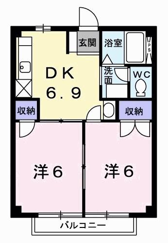 ハイツ友舞　南（102） 間取り図画像