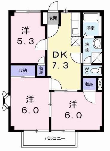 コモドハイツＢ（202） 間取り図画像