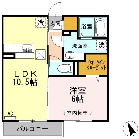 レジデンスKouga　B棟（B102） 間取り図画像