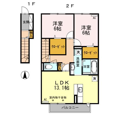 福井ガーデンハイツ　B棟（203） 間取り図画像