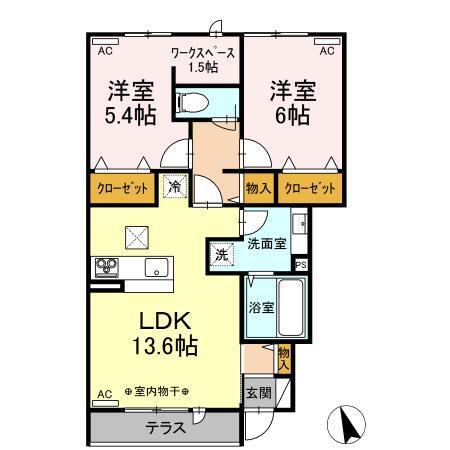 カーサ・フォレスタ万々（102） 間取り図画像