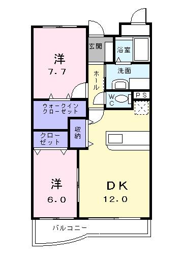 フィオーレ鏡川（402） 間取り図画像