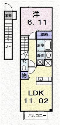 ガーデンハウスやしろ　Ⅰ（201） 間取り図画像