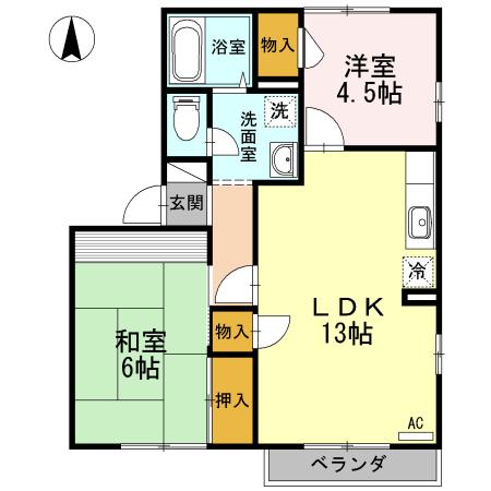 フジパレス高知　G棟（G201） 間取り図画像
