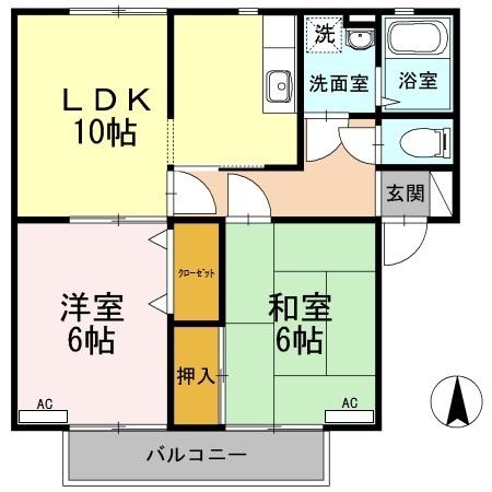 アムール　B棟（101） 間取り図画像
