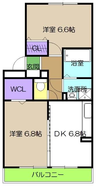 リビングタウン北川添　A棟（A303） 間取り図画像
