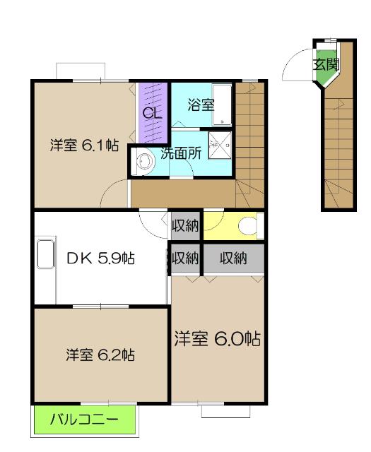 ヴィラ西秦（202） 間取り図画像