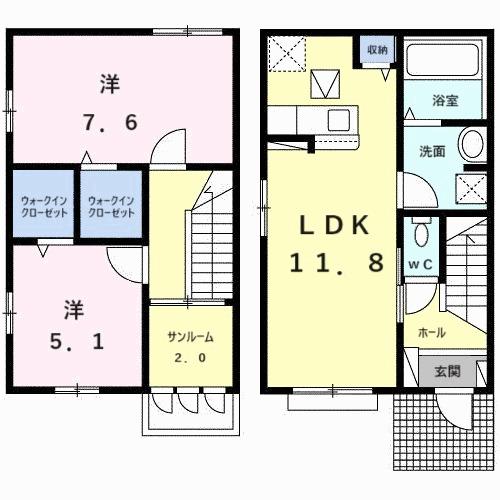メゾンヨシマツⅡ（101） 間取り図画像