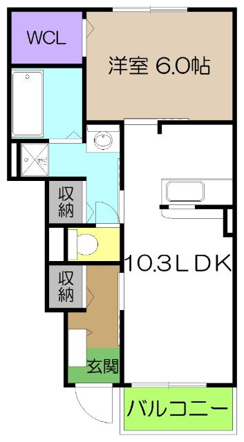 オアシス　Ⅱ（102） 間取り図画像