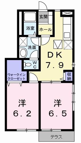 リバージュハイツ　Ⅱ（101） 間取り図画像