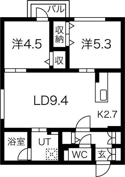 札幌市中央区南十九条西マンション 間取り図画像