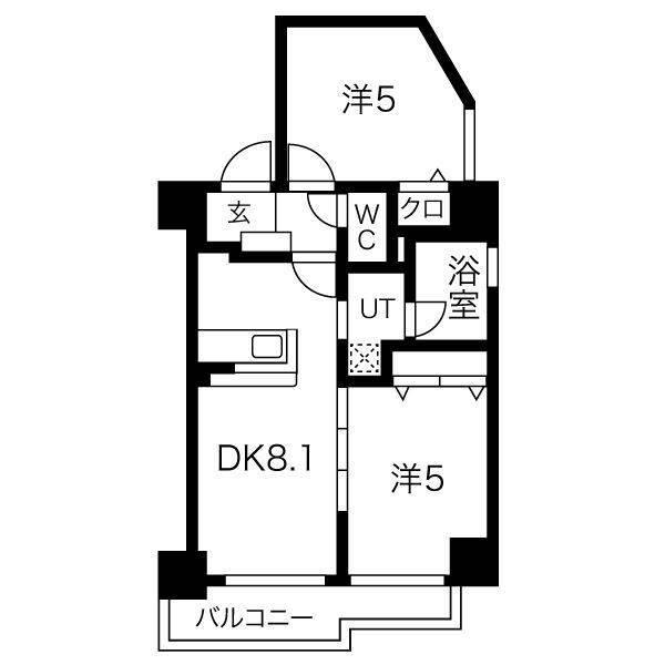 札幌市北区北二十一条西マンション 間取り図画像