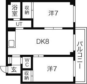 札幌市西区西野二条マンション 間取り図画像