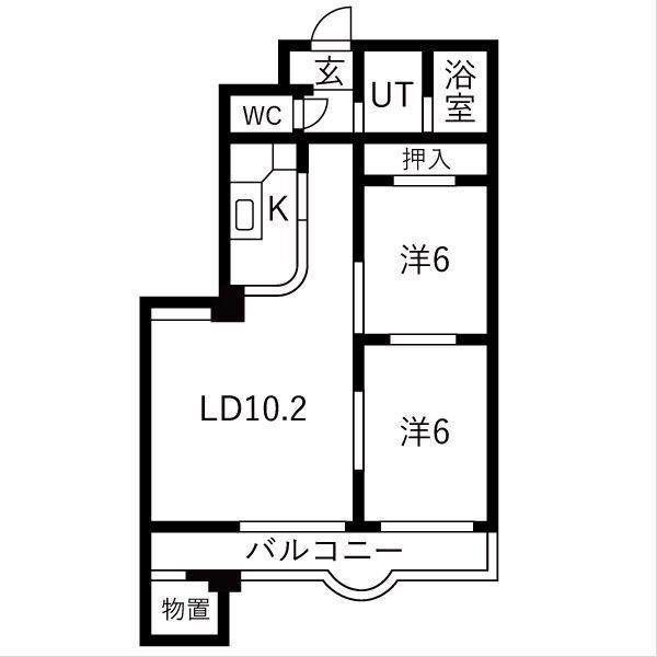 札幌市清田区平岡九条マンション 間取り図画像
