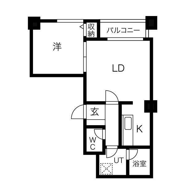 札幌市西区発寒一条マンション 間取り図画像