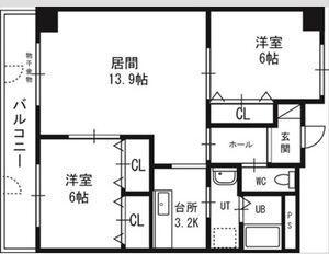 札幌市中央区南七条西マンション 間取り図画像
