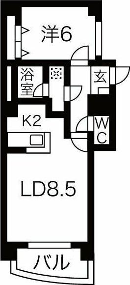 札幌市中央区南六条西マンション 間取り図画像