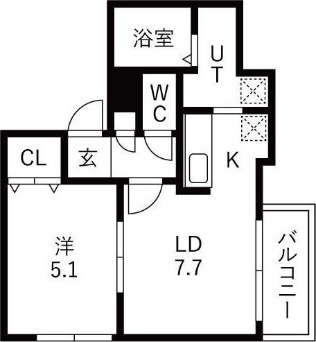 札幌市豊平区平岸五条マンション 間取り図画像