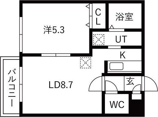 札幌市豊平区平岸五条マンション 間取り図画像
