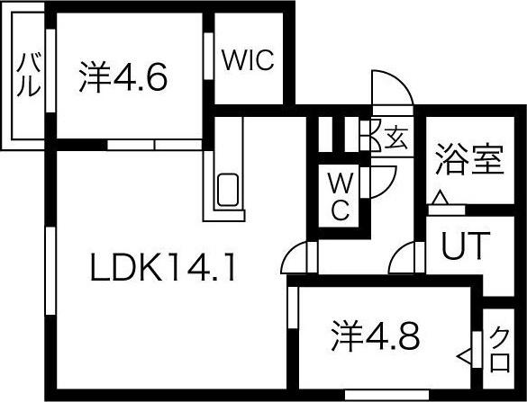 札幌市中央区南十五条西マンション 間取り図画像