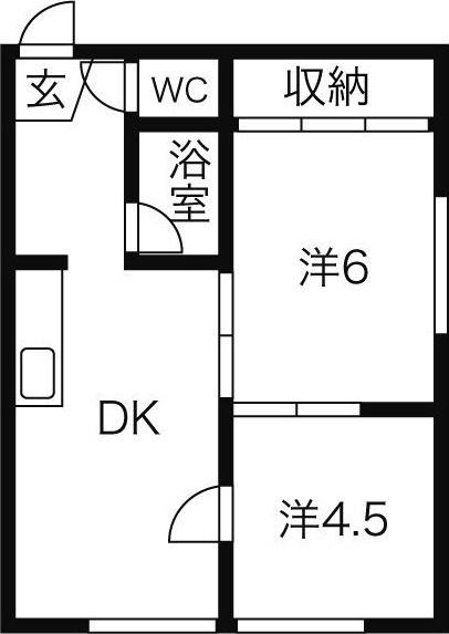 札幌市東区伏古十三条アパート 間取り図画像