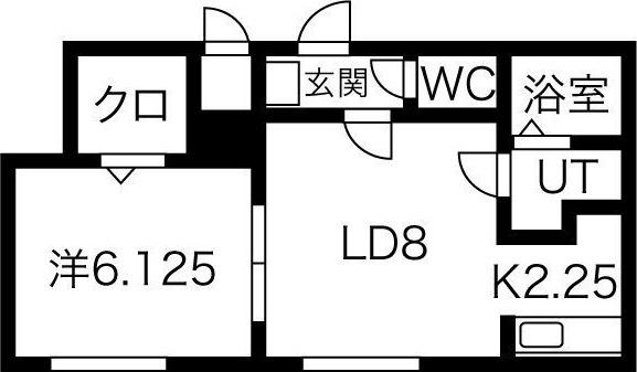 千歳市錦町アパート 間取り図画像