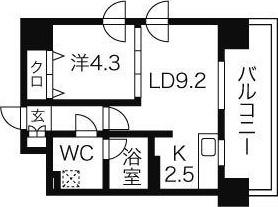 札幌市中央区南十条西マンション 間取り図画像