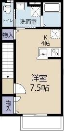 土橋通りあたりB棟（201） 間取り図画像
