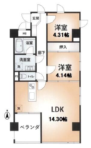 シャローム桜ヶ丘（402） 間取り図画像