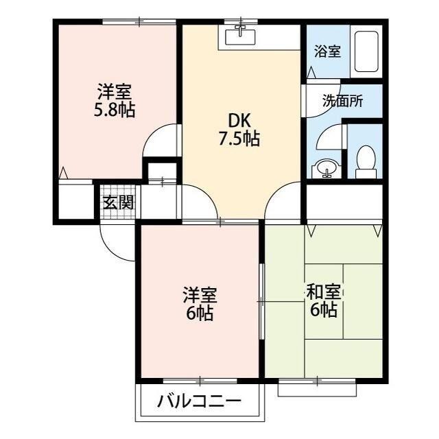 オールージュコート（201） 間取り図画像