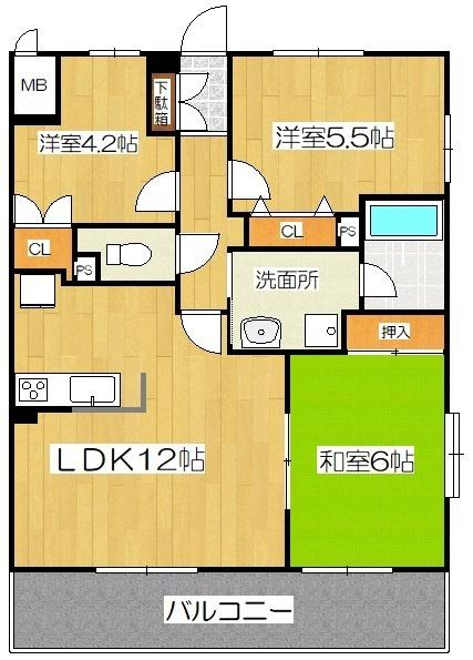 パインイーストⅡ（101） 間取り図画像