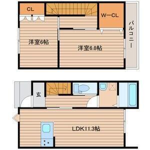 テラスハウス台原Ⅰ（D） 間取り図画像