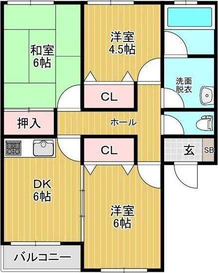 グリーンコースト大和N棟（102） 間取り図画像