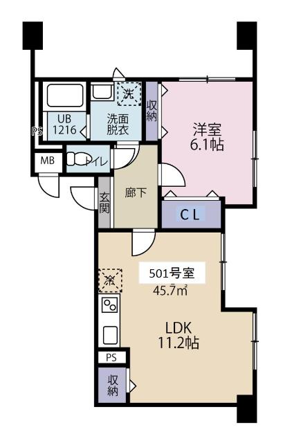 子平プラザビル（501） 間取り図画像