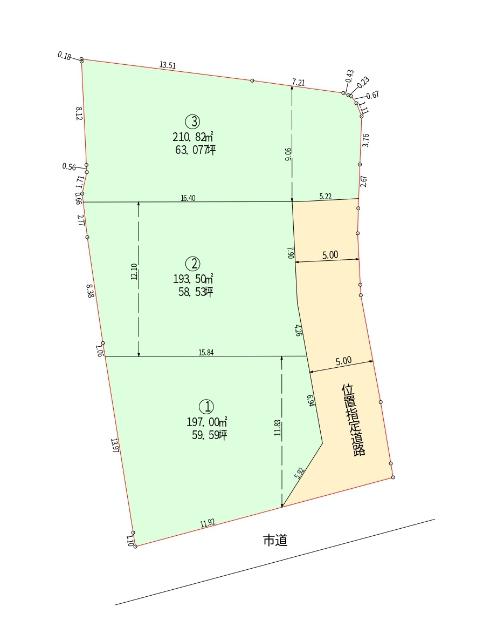 津島福居2丁目　3区画分譲?号地 区画図