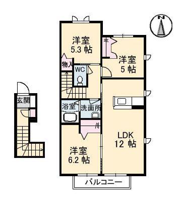 ラ・ヴィータ金岡西町　弐番館 間取り図画像