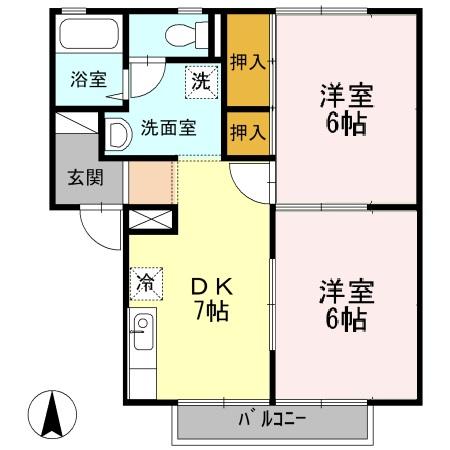 プレジールSANYO　Ｃ棟 間取り図画像
