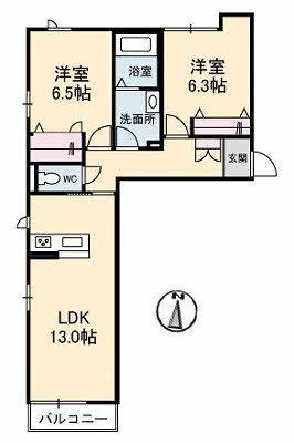 ラ・パルテール旭川　九番館 間取り図画像