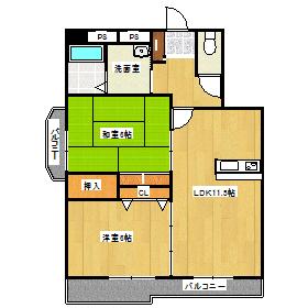 シダー西大寺 間取り図画像