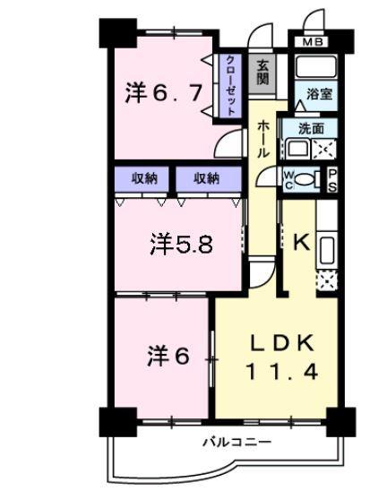 アンソレイエ湊 間取り図画像