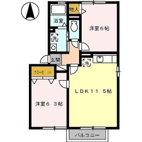 FLOR B棟 間取り図画像