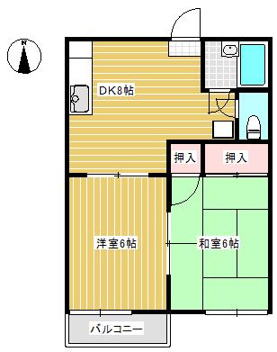 ハイツ今在家 A棟 間取り図画像